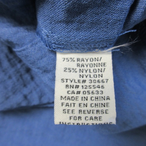 Habitat Crinkle Wide Leg Cropped Pants Women XXL Blue Pull On Lagenlook 310 - Picture 5 of 12